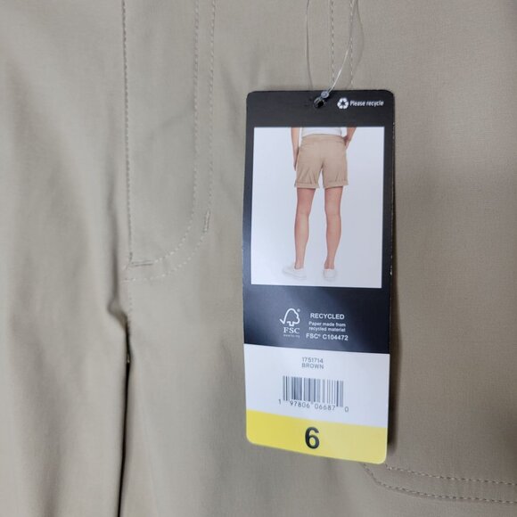 Eddie Bauer Women's Size 6 Shorts Rolled Hem Bermuda Short Brown UPF 50 - Picture 4 of 7